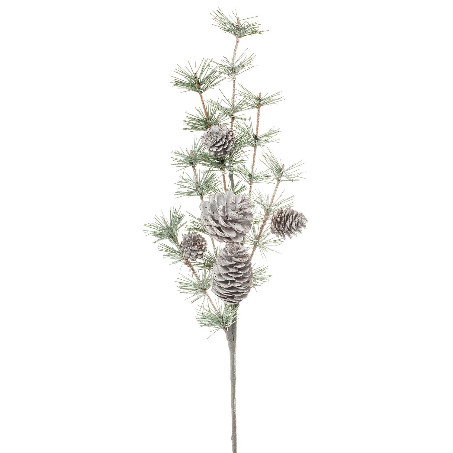 Frost-Kiefernzweig mit Zapfen, 50 cm