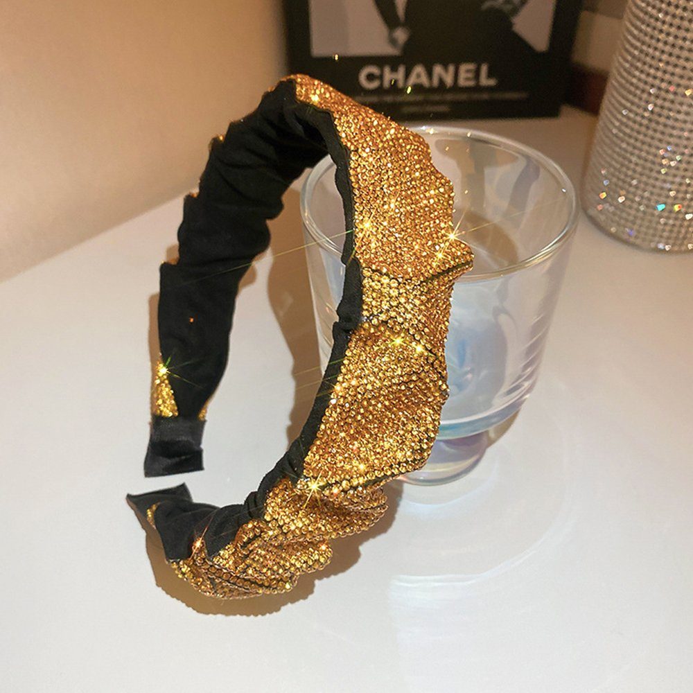 ZanMax Haarband 2 Stück Diamant-Falten-Stirnband-Haarschmuck, 2-tlg.