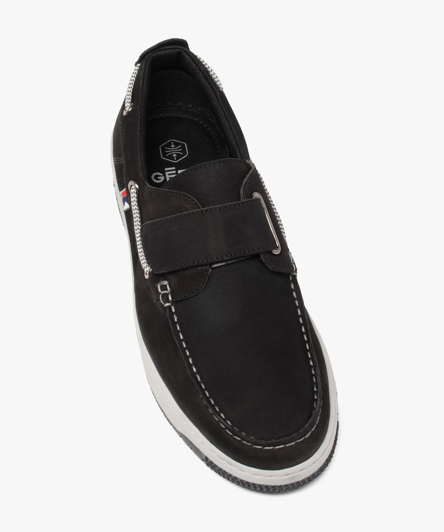 Chaussures bateau homme dessus cuir retourné uni camel | GEMO