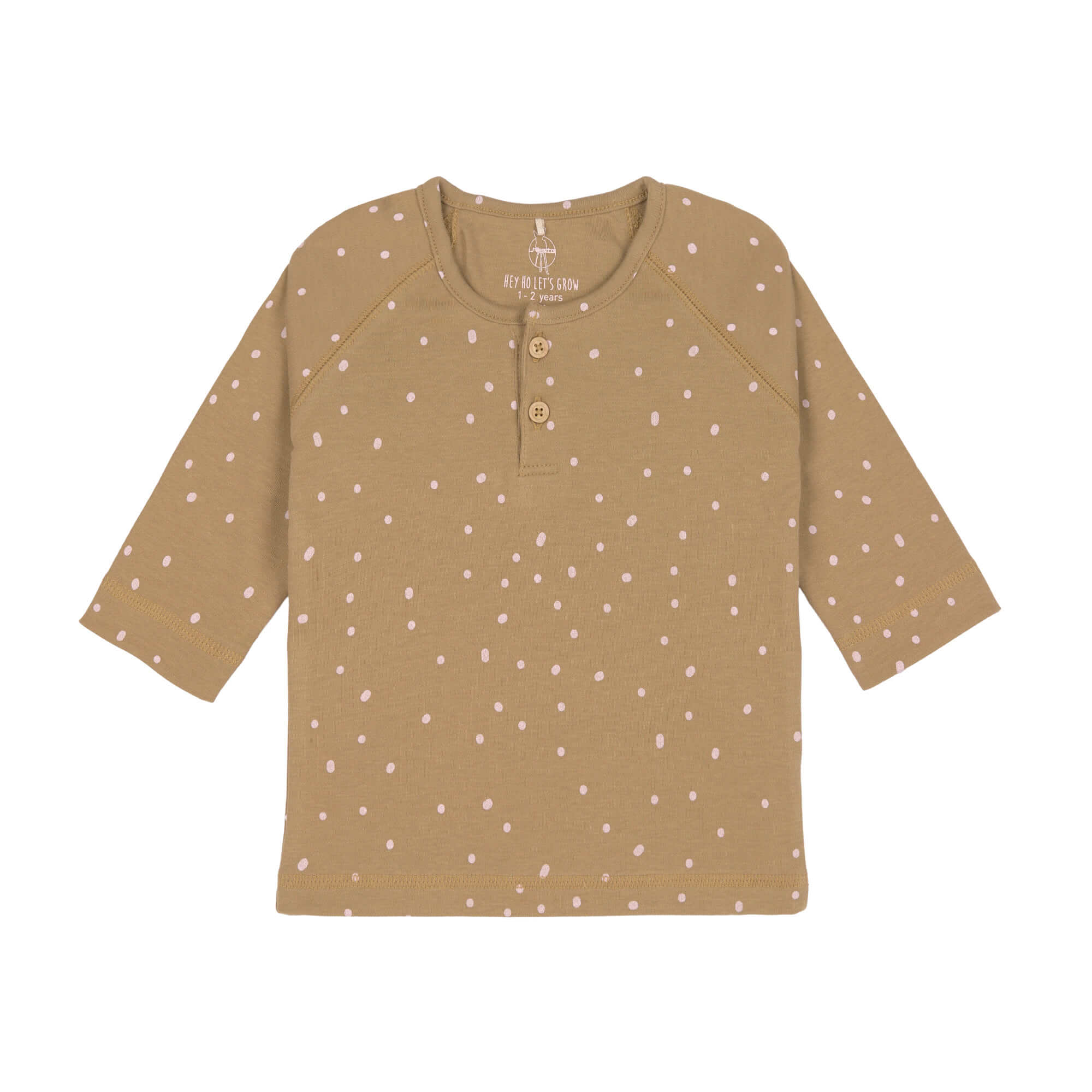 Baby Langarmshirt - Bio Baumwolle, Dots, Curry
