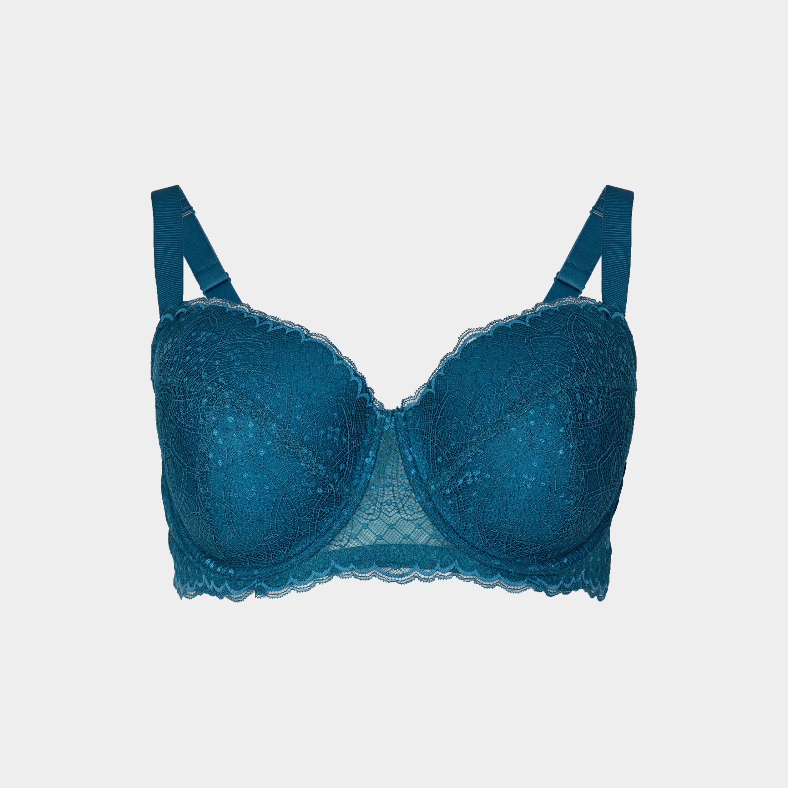 Soutien-gorge emboîtant à dentelle Izzie bleu canard femme grande taille | La Halle