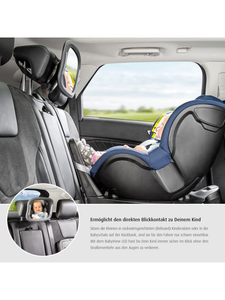 Reer BabyView LED Auto-Sicherheitsspiegel mit Licht in Grau ab 0 Monate günstig kaufen onesize