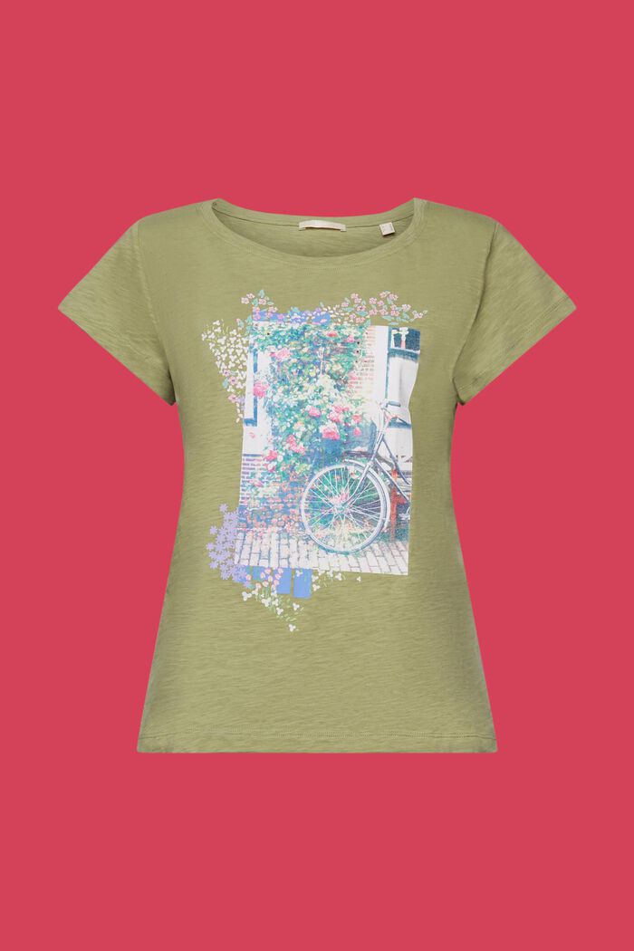 T-Shirt mit Print auf der Vorderseite, 100 % Baumwolle