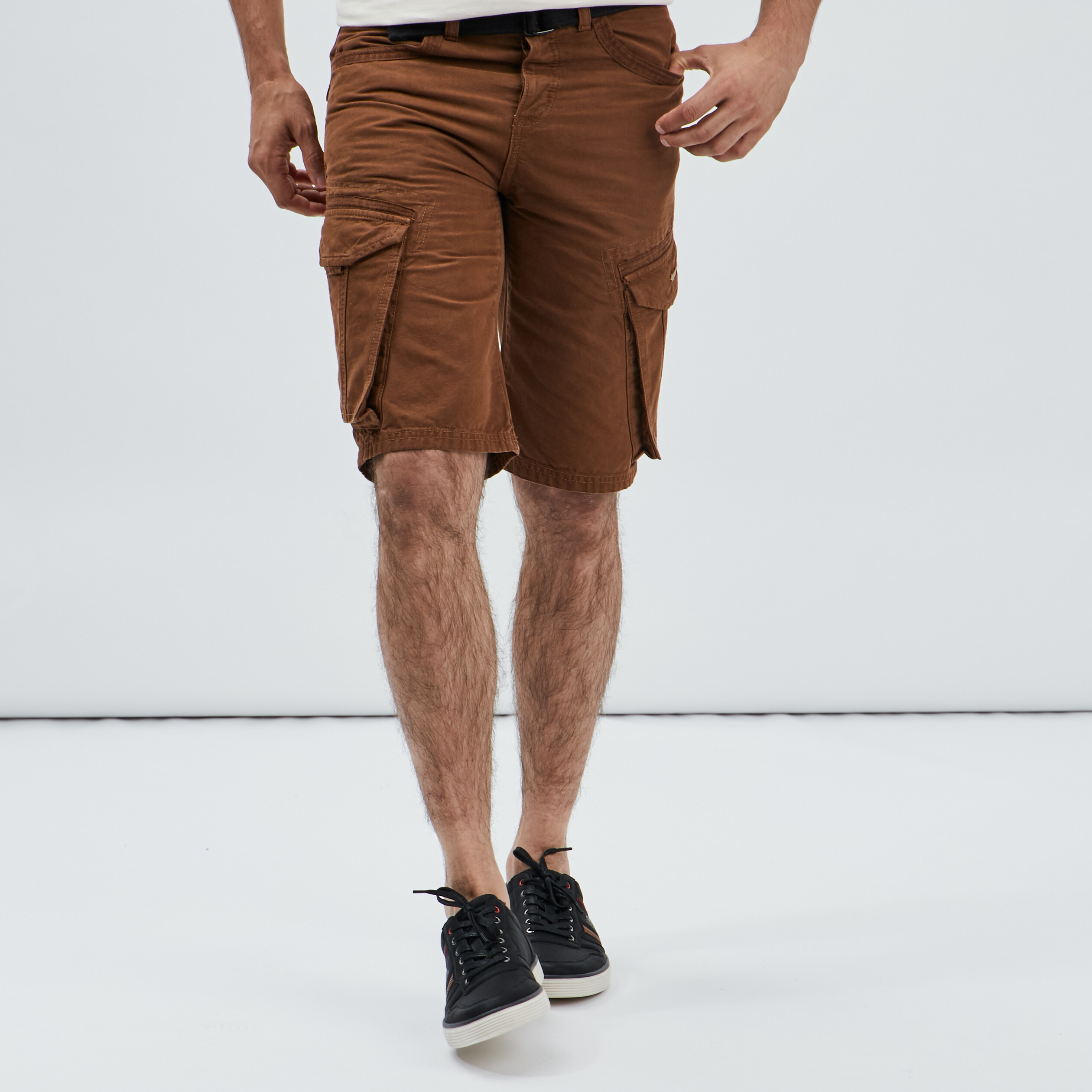 Bermuda regular avec ceinture Trappeur camel homme | La Halle