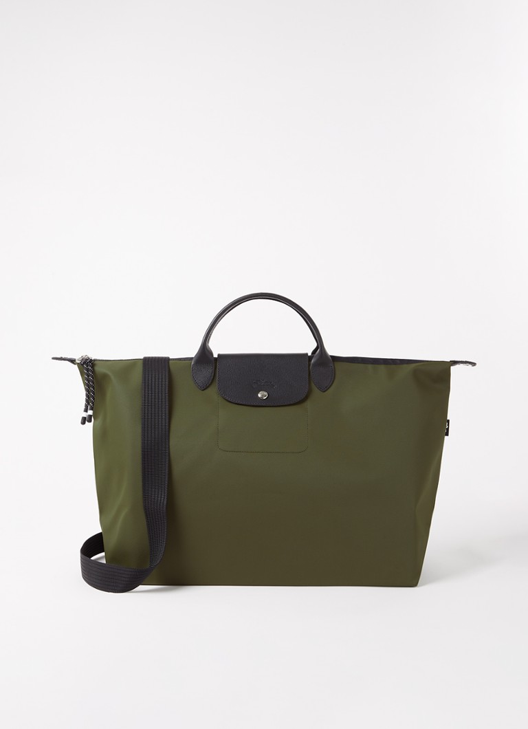Geantă de voiaj Longchamp Le Pliage Energy cu detalii din piele.