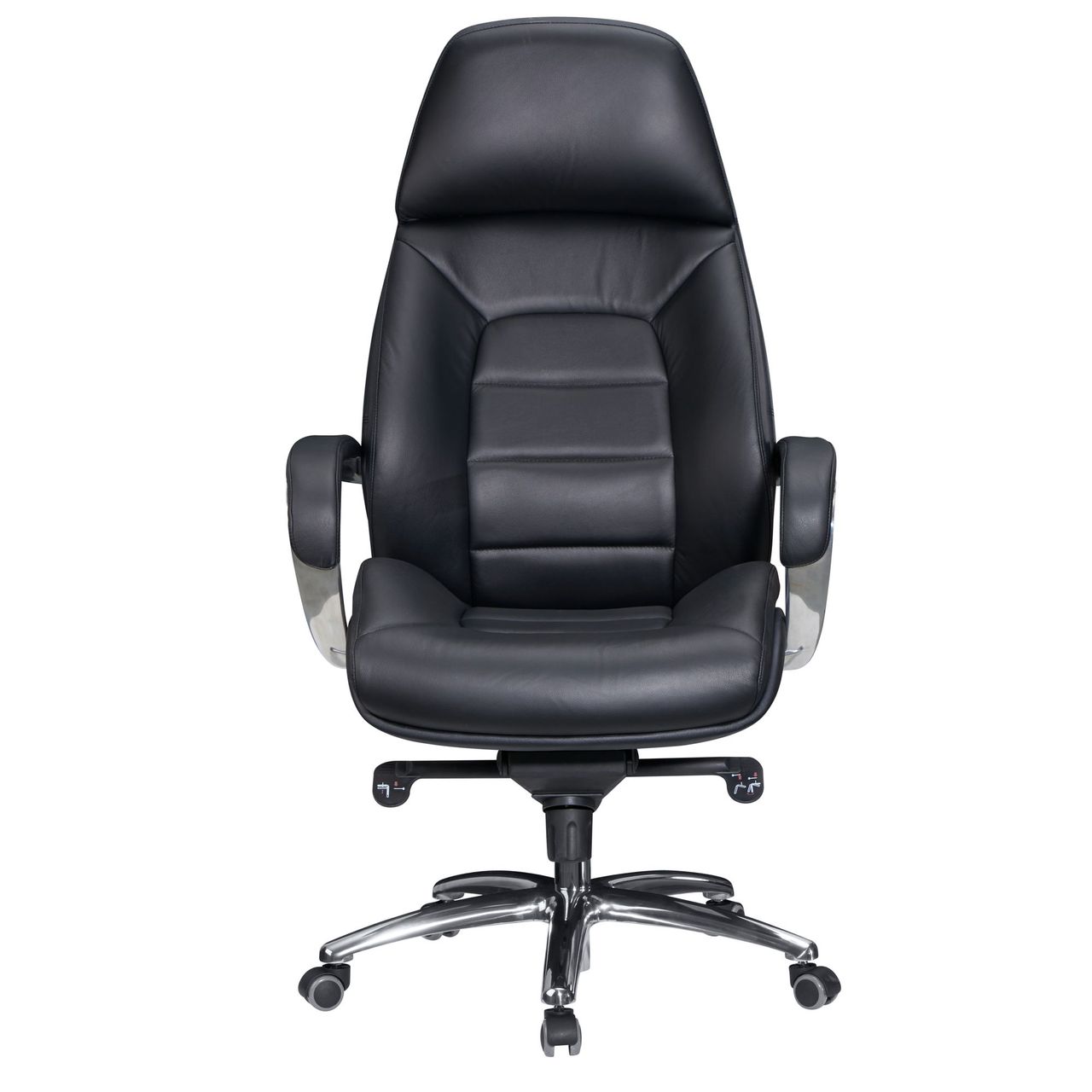 Amstyle Bürostuhl Echtleder Schwarz 120 kg