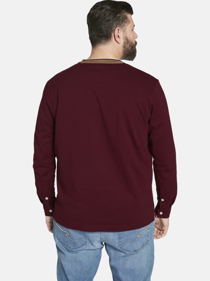 Charles Colby Langarmshirt EARL STUART in dunkelrot günstig kaufen