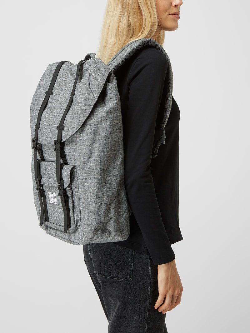 Rucksack mit Laptopfach Modell 'Little America' in mittelgrau meliert