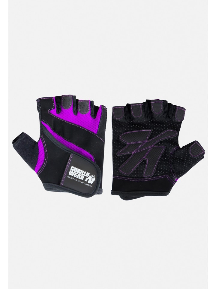 Gorilla Wear Fitness-Handschuhe für Damen - Schwarz/Violett günstig kaufen L