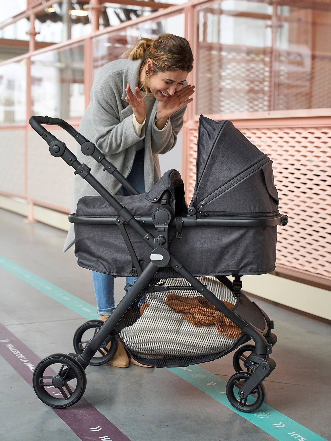 Poussette Trio transformable Libra VERTBAUDET gris irisé
