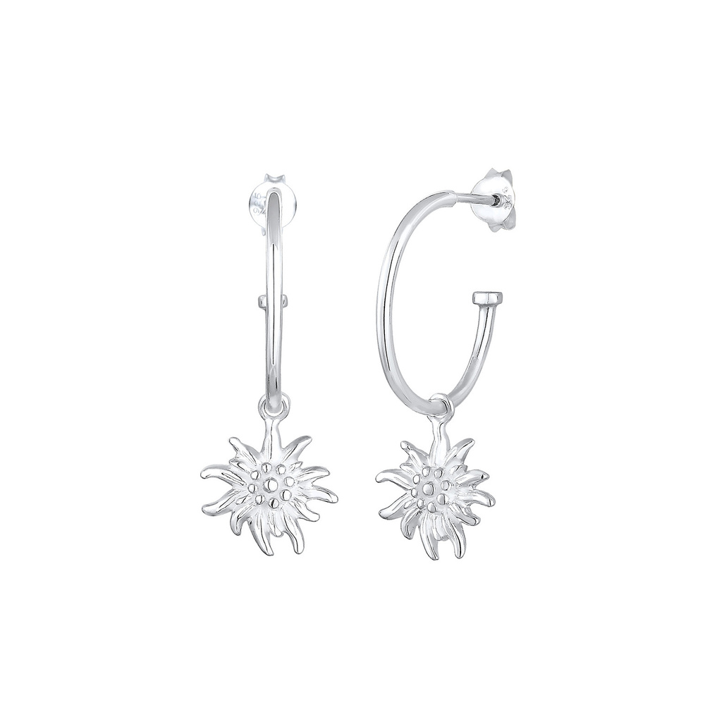 Elli Elli Boucles d'Oreilles Fleur Edelweis costume traditionel Boucles d'oreilles Fem Boucles d'oreilles