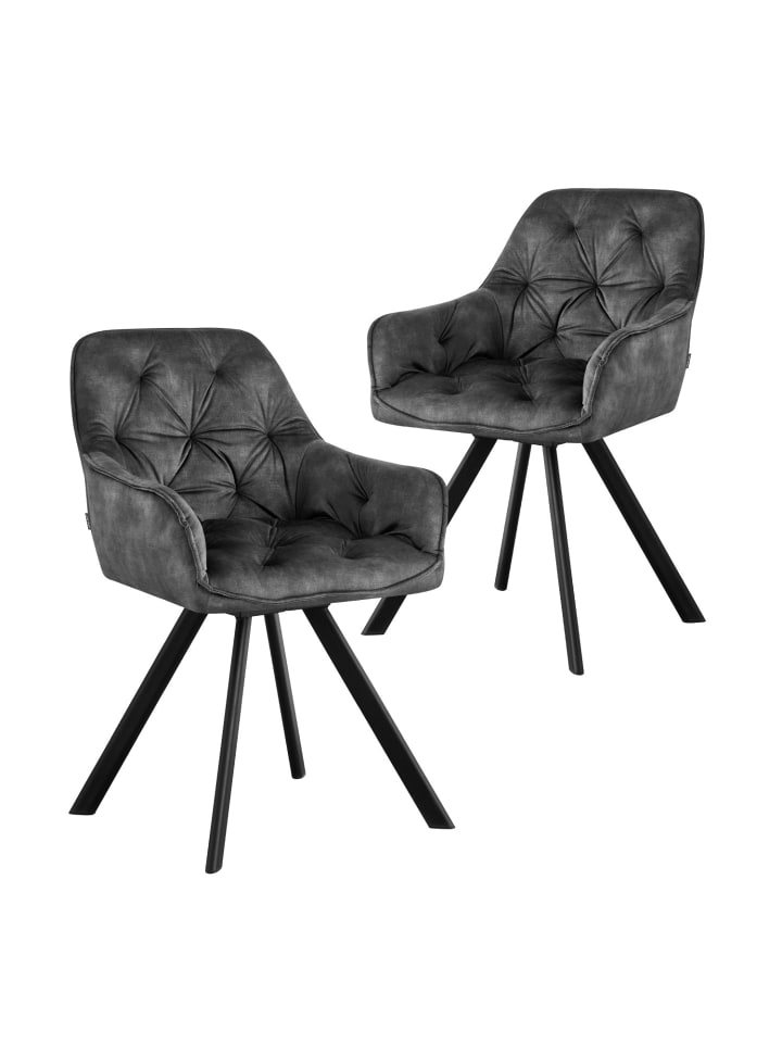 B&D Home 2er-Set: Drehstuhl DIETER in Anthrazit - (B)56 x (H)84 x (T)61 cm günstig kaufen onesize