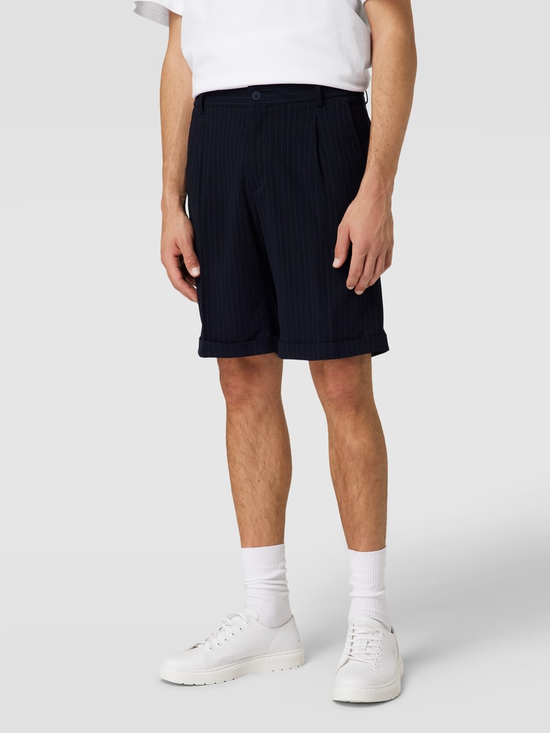 Shorts mit Streifenmuster in marineblau