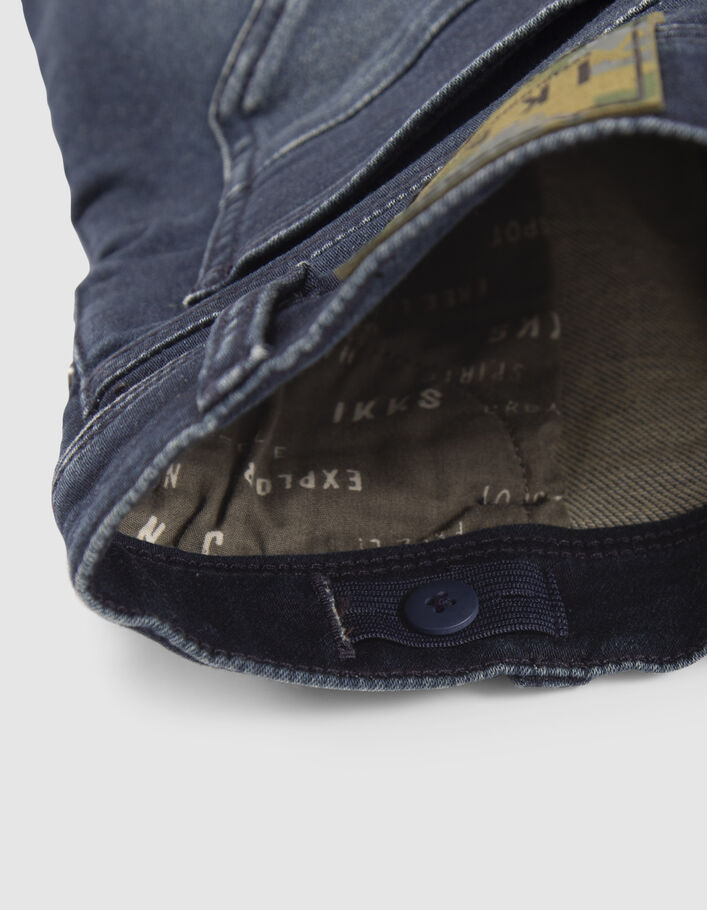 Jean SKINNY bleu vintage avec découpes garçon