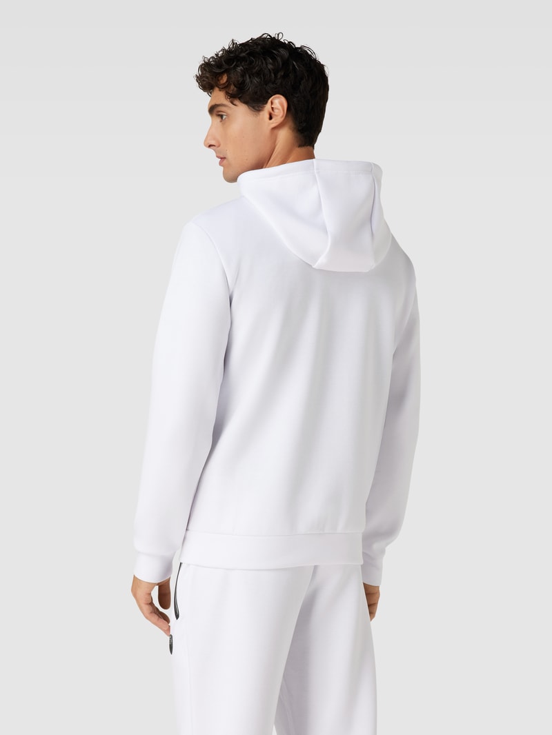 Sweatjacke mit Kontrastpaspeln in weiß