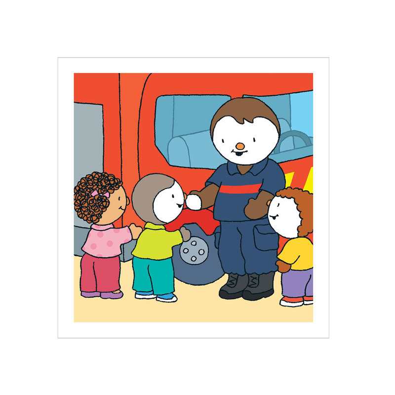 Livre Tchoupi visite la caserne des pompiers - Nathan Jeunesse