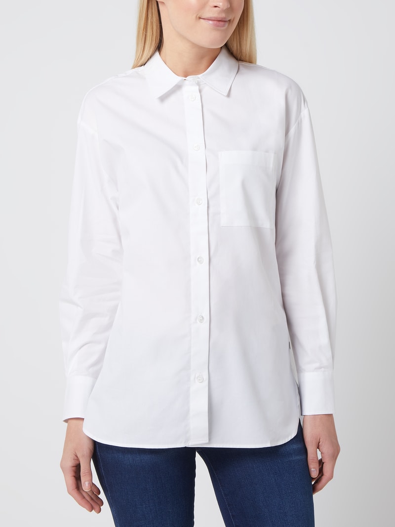 Oversized Bluse aus Baumwolle in weiß