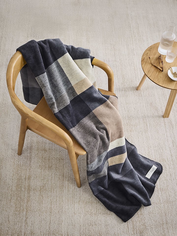 Ibena Jacquard Decke s.Oliver grau/beige günstig kaufen 150x200 cm