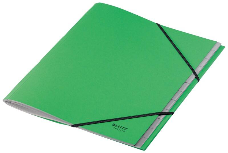 Leitz Recycle Fächermappe 3915 DIN A4 Klimaneutral Grün 12 Tabs 100% Recycelter Karton
