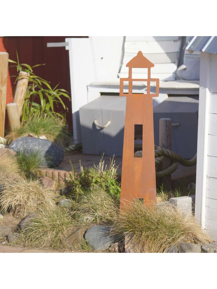 UNUS Gartenstecker Rost Leuchtturm in Braun günstig kaufen