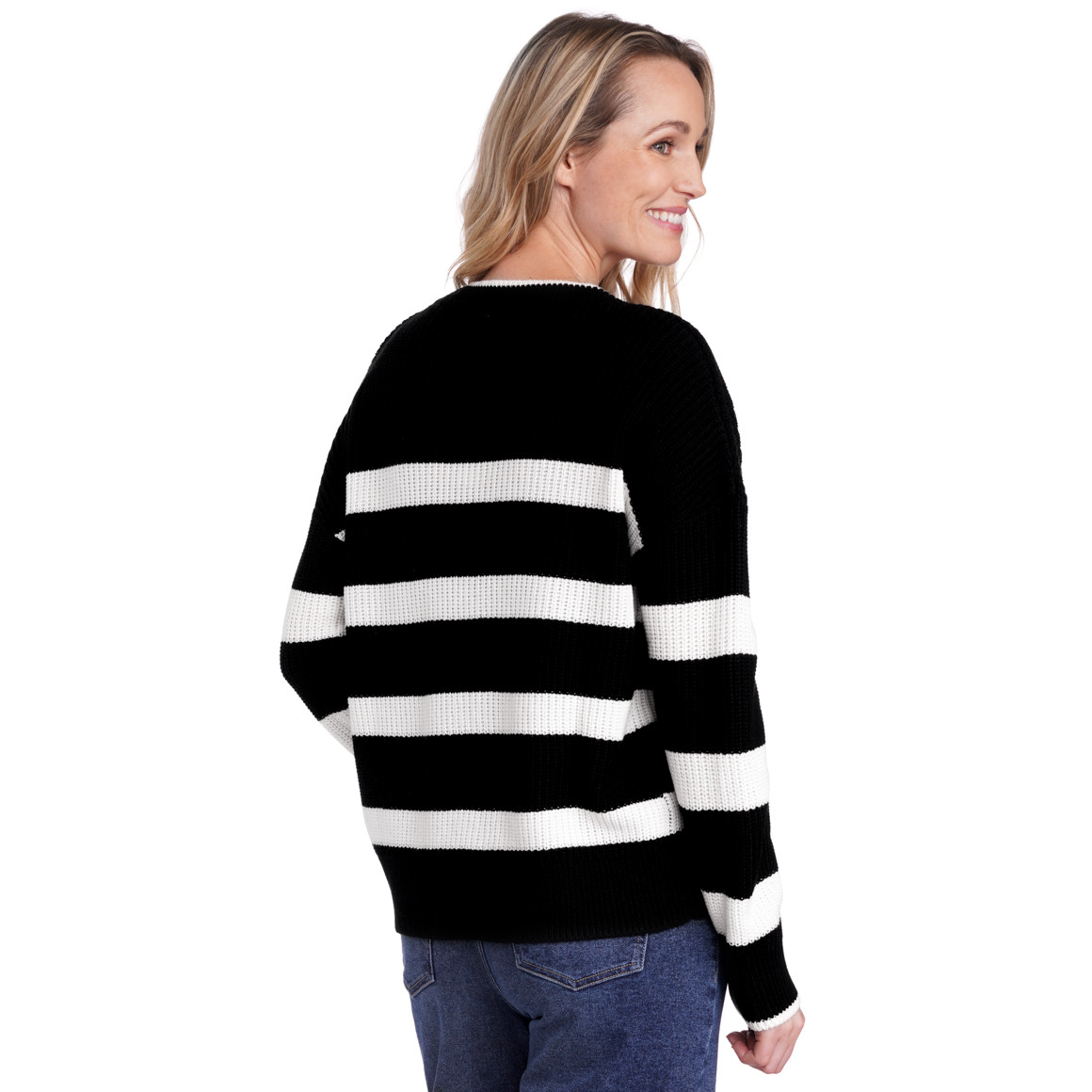 Damen Strickjacke mit Blockstreifen