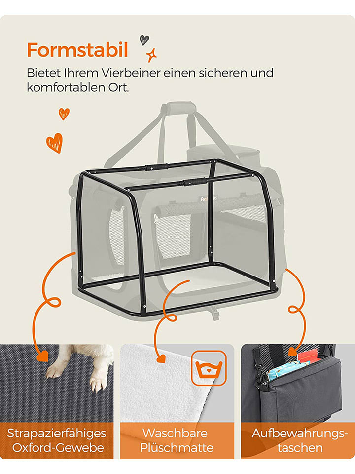 Songmics Transportbox in Grau/ Schwarz - (B)60 x (H)42 x (T)42 cm günstig kaufen onesize