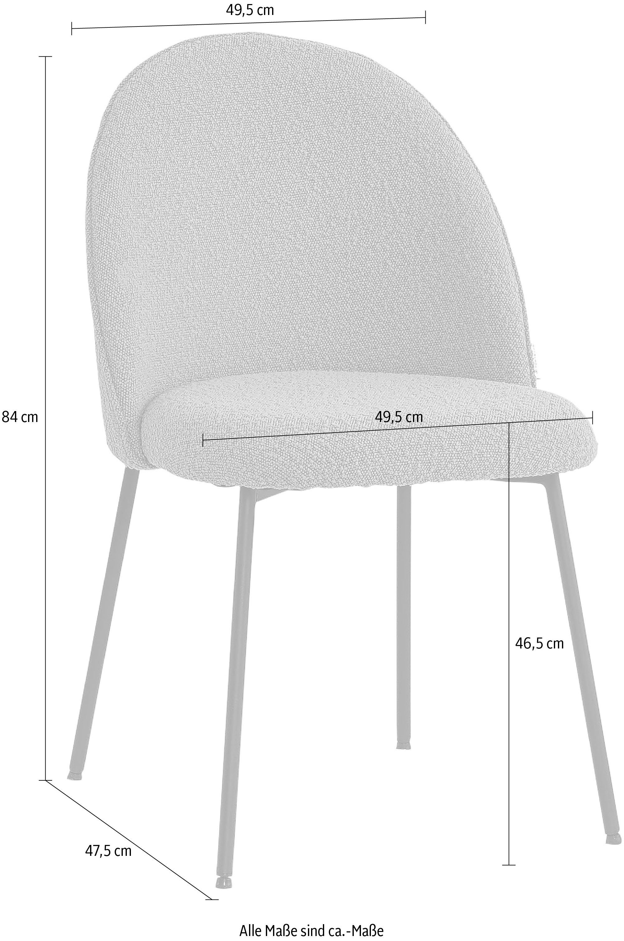 TOM TAILOR HOME Polsterstuhl (Set, 2 St), mit abgerundeter Rückenlehne