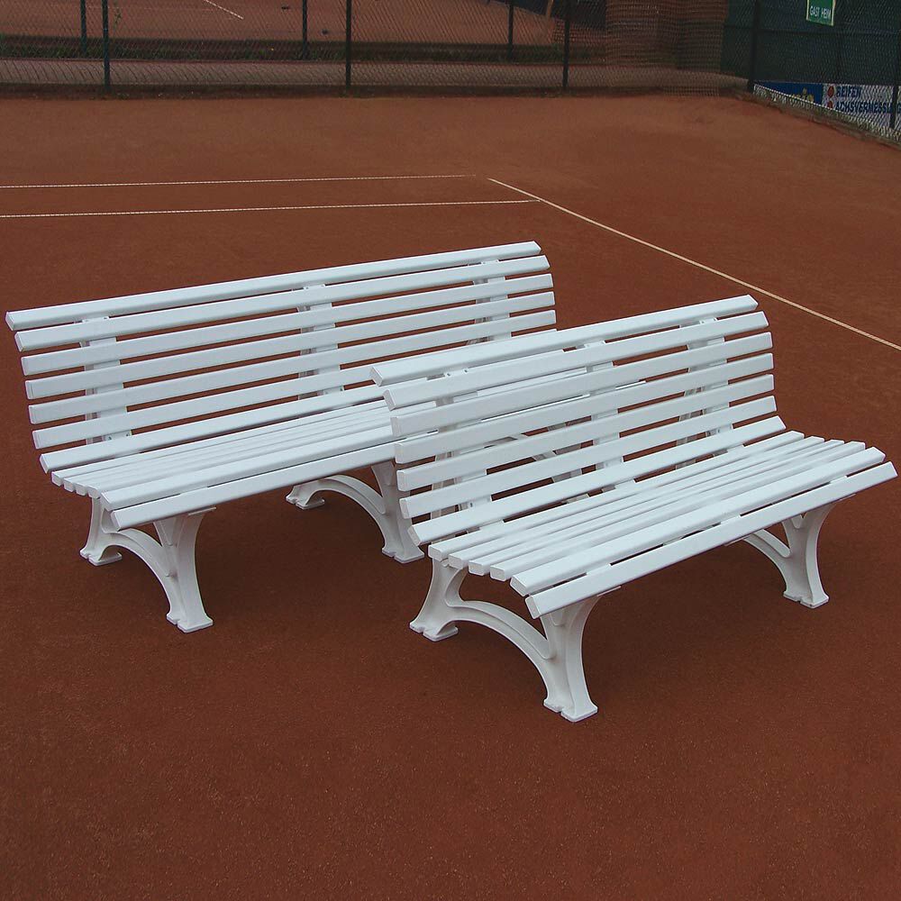 Tennisbank Mit Geschwungener Lehne - Weiß
