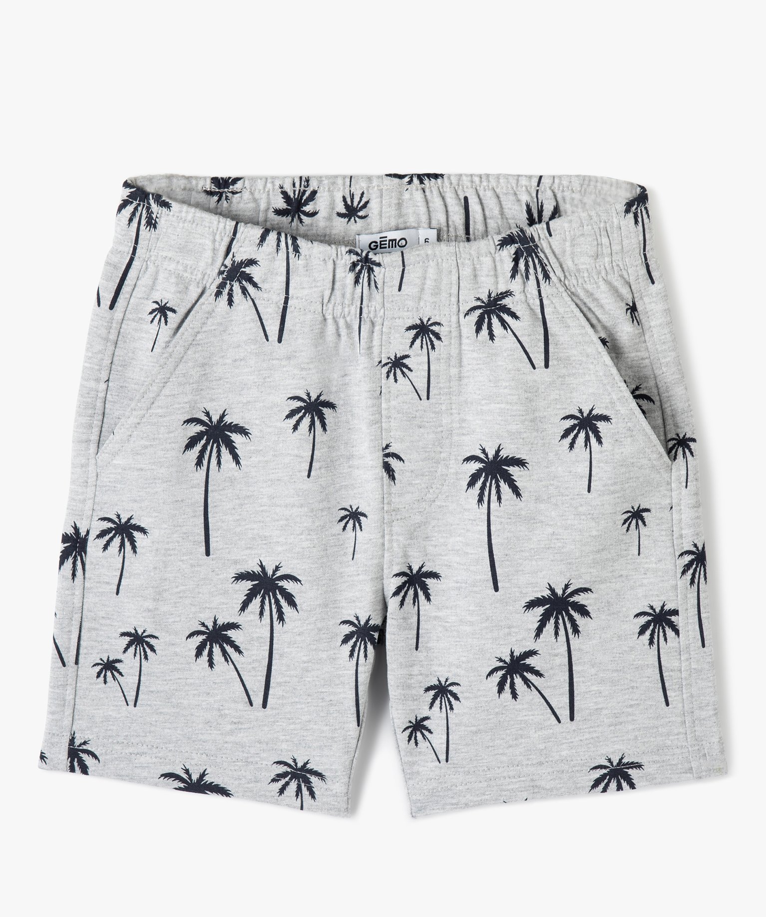 Short Garçon en maille à taille élastiquée gris | GEMO
