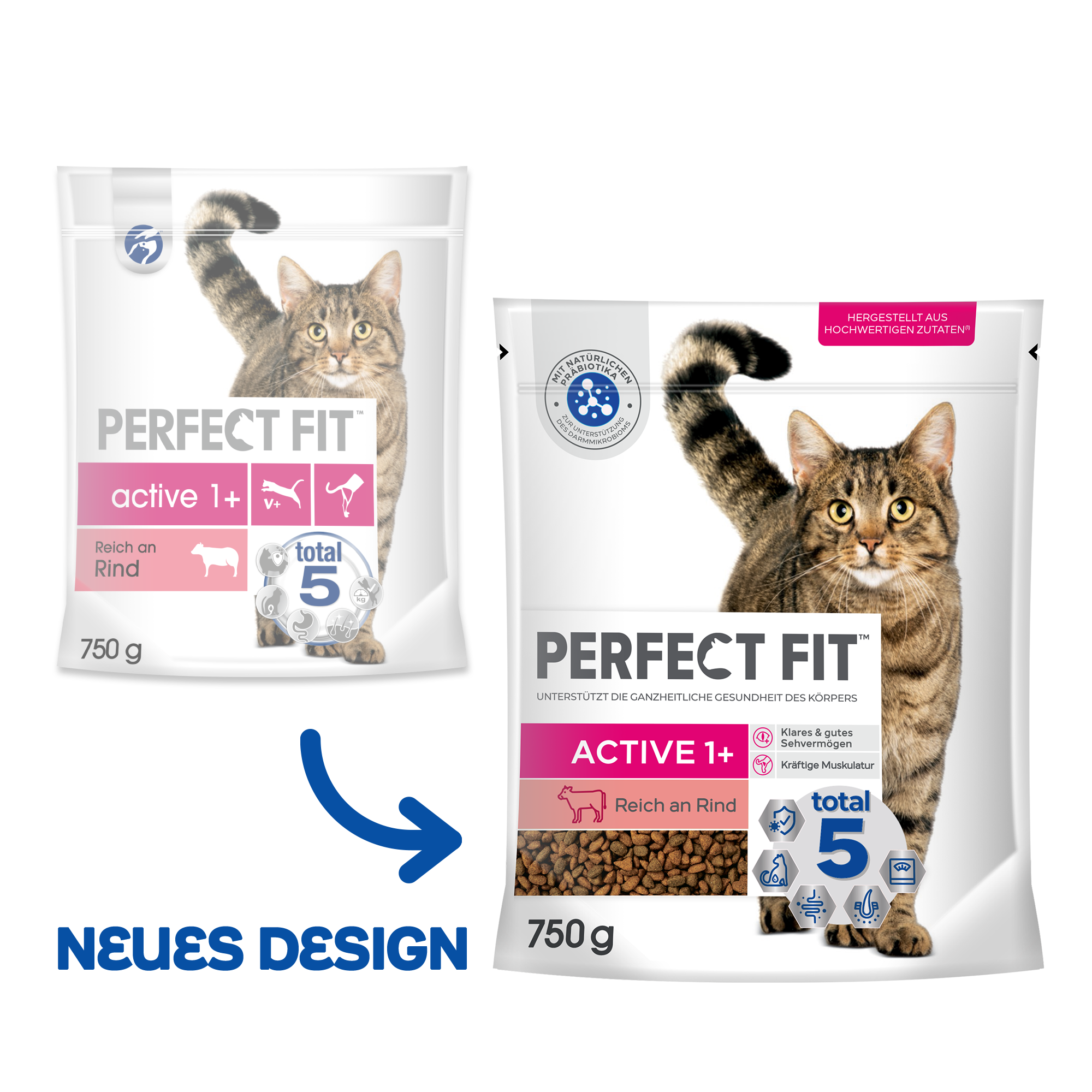 PERFECT FIT Trockenfutter PERFECT FIT Active 1+ mit Rind 6x750 g
