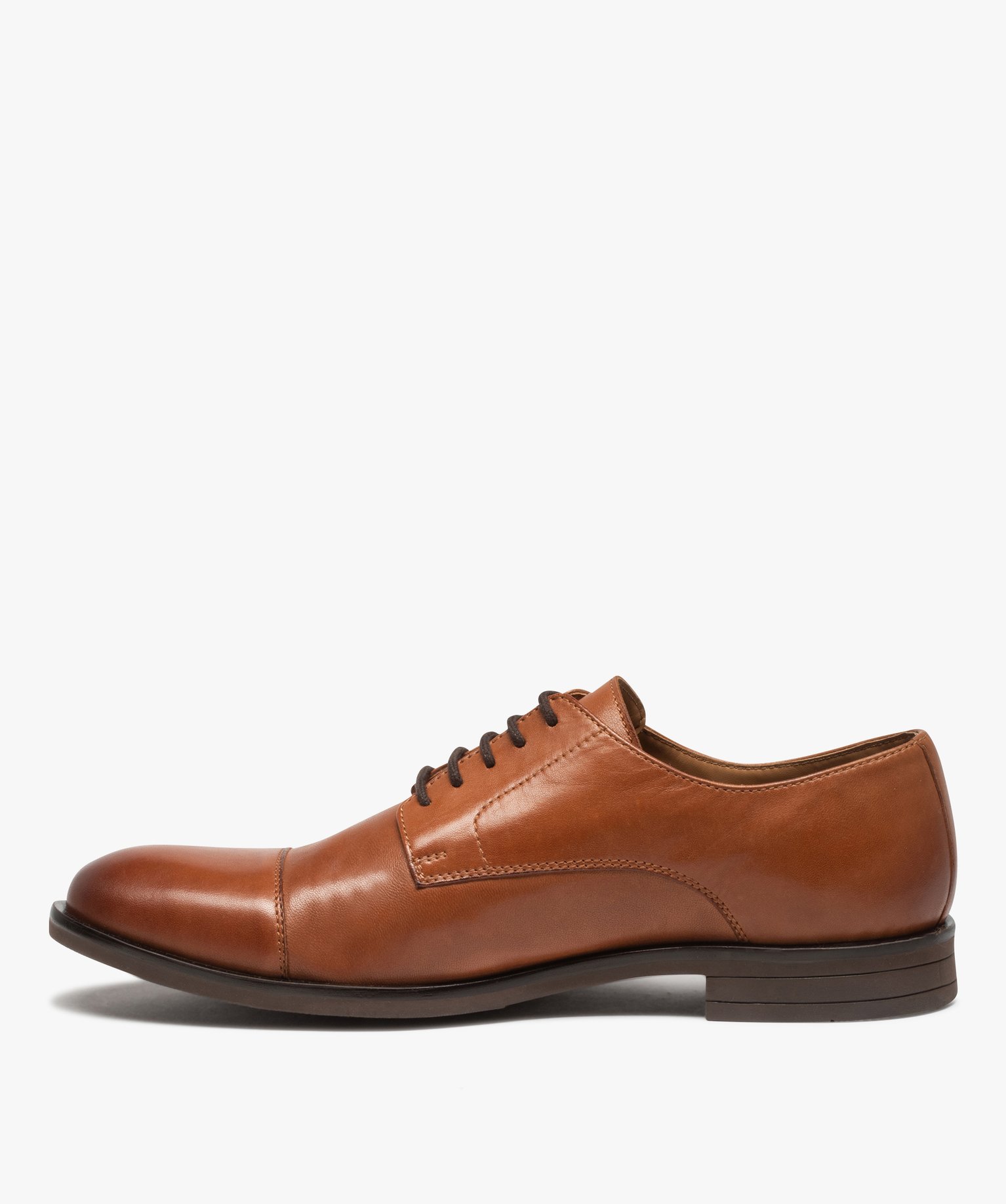Derbies homme classiques dessus cuir uni camel | GEMO