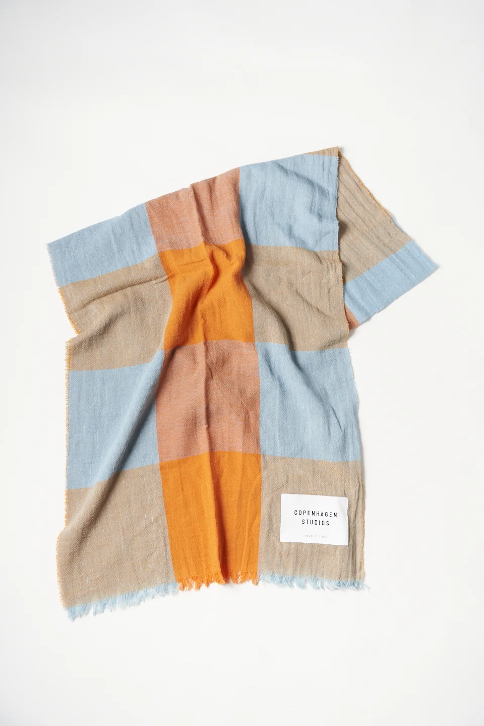 CPH SHAWL 7 cotton mix light blue/orange