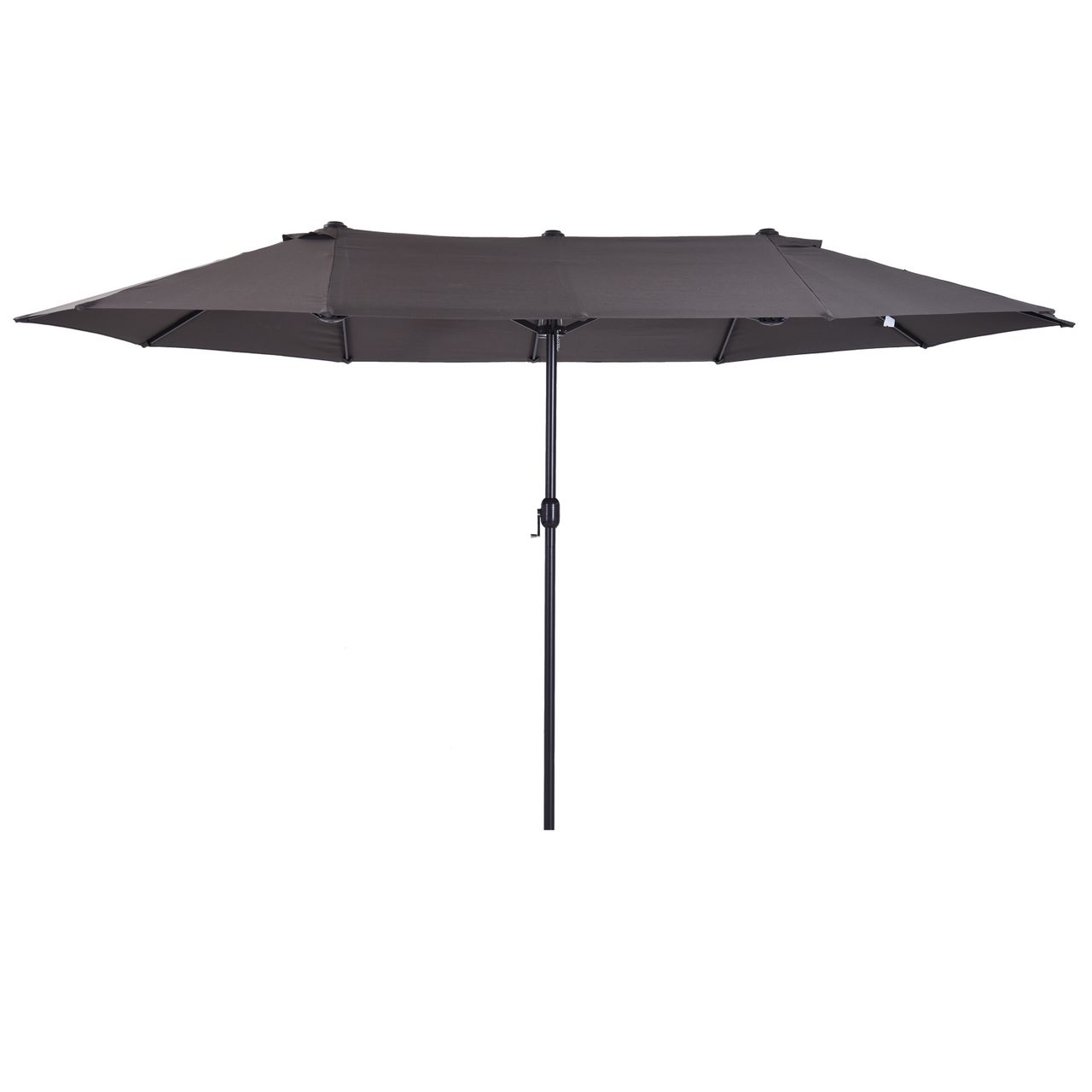 Outsunny Doppelsonnenschirm Gartenschirm Marktschirm mit Handkurbel 460 x 270 cm