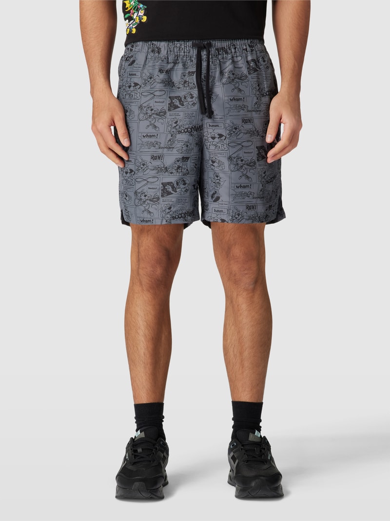 Shorts mit Allover-Print Modell 'CLASSICS SUPER' in schwarz