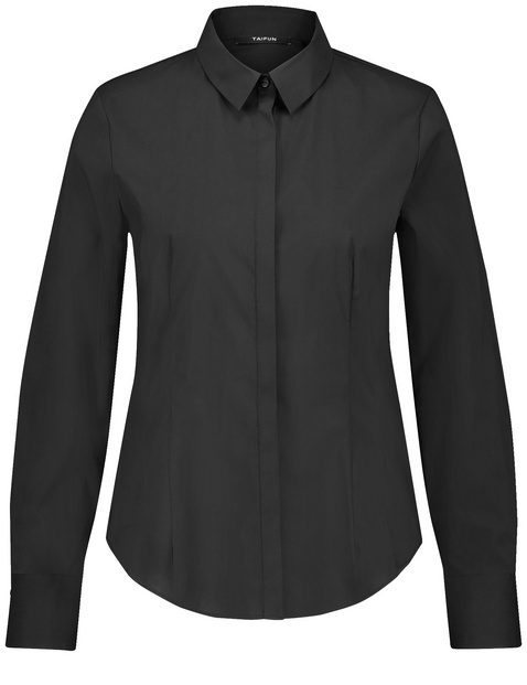 Taillierte Hemdbluse aus Baumwoll-Mix