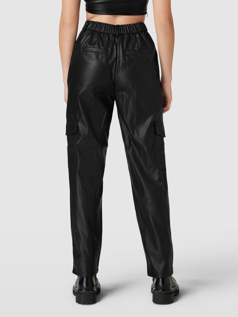 Cargohose in Leder-Optik Modell 'KIM' in schwarz
