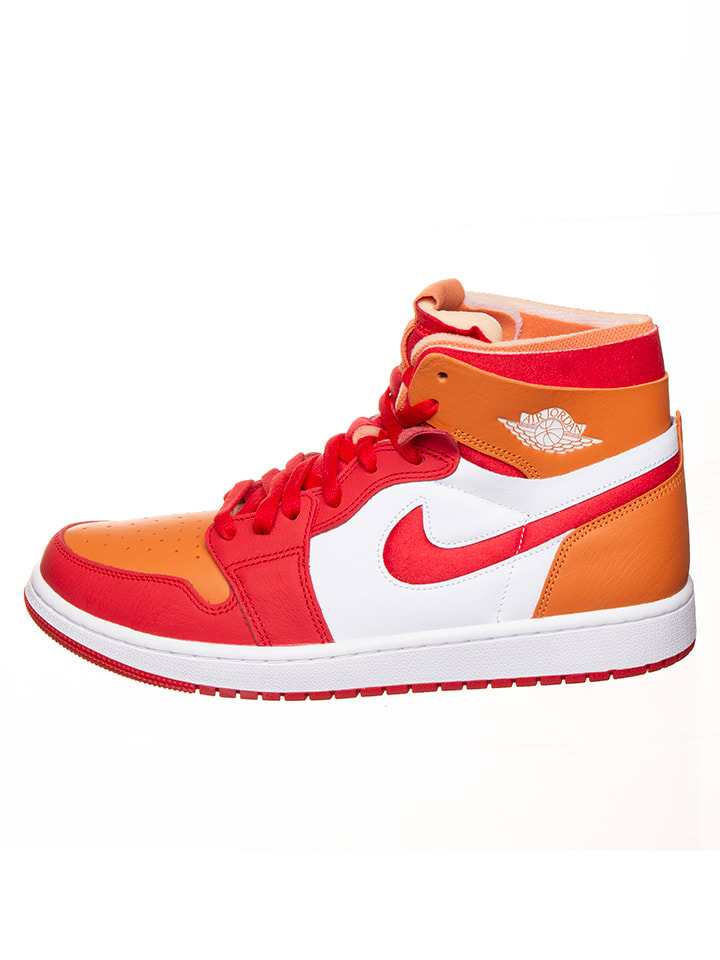 Air Jordan Leder-Sneaker ''1 Zoom'' in Weiß/ Orange/ Rot günstig kaufen