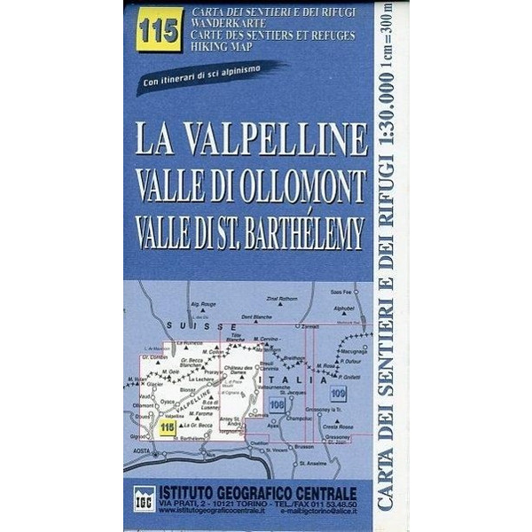 IGC Italien 1 : 25 000 Wanderkarte 115 Valpelline - Wanderkarte
