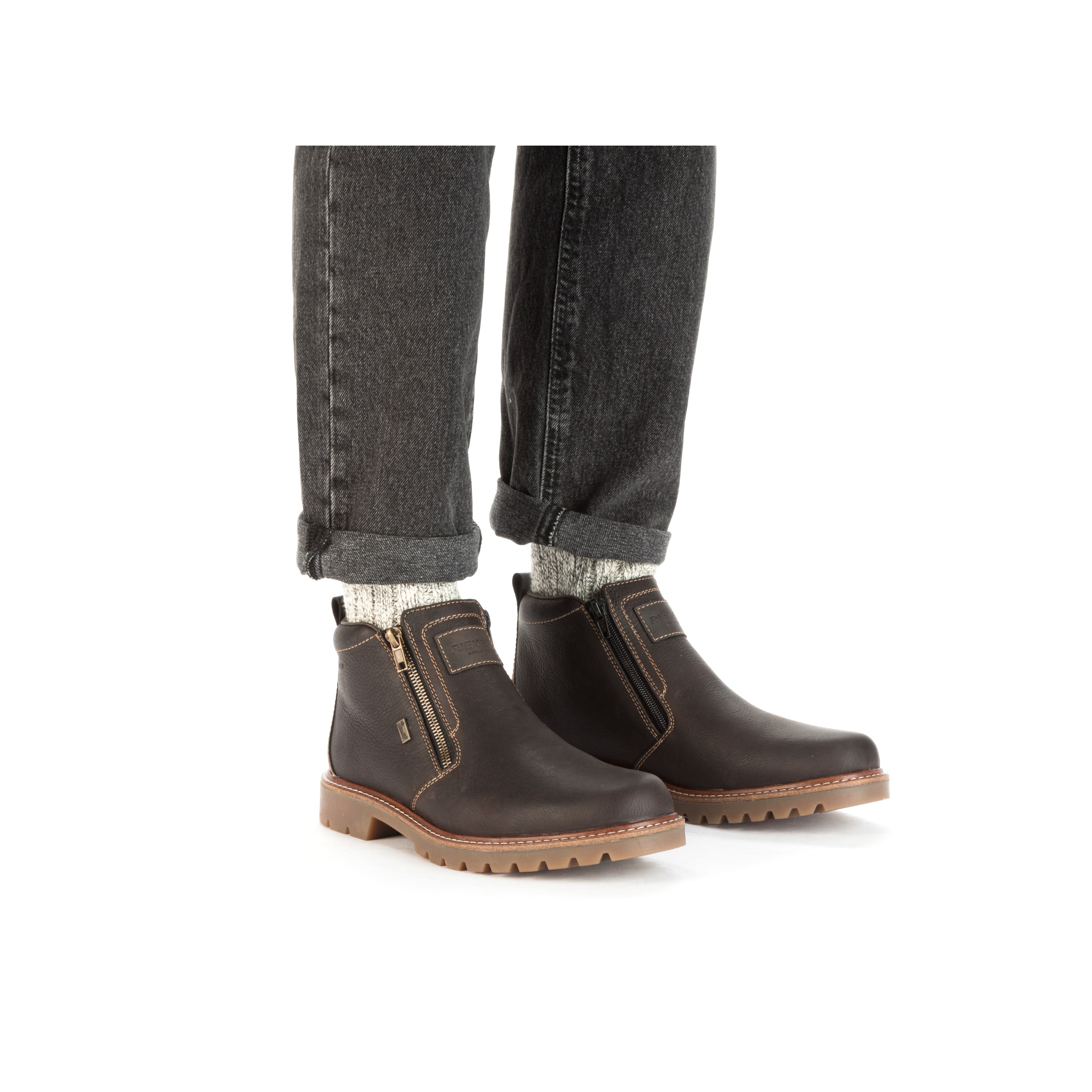 Rieker Herren Kurzstiefel schwarzbraun