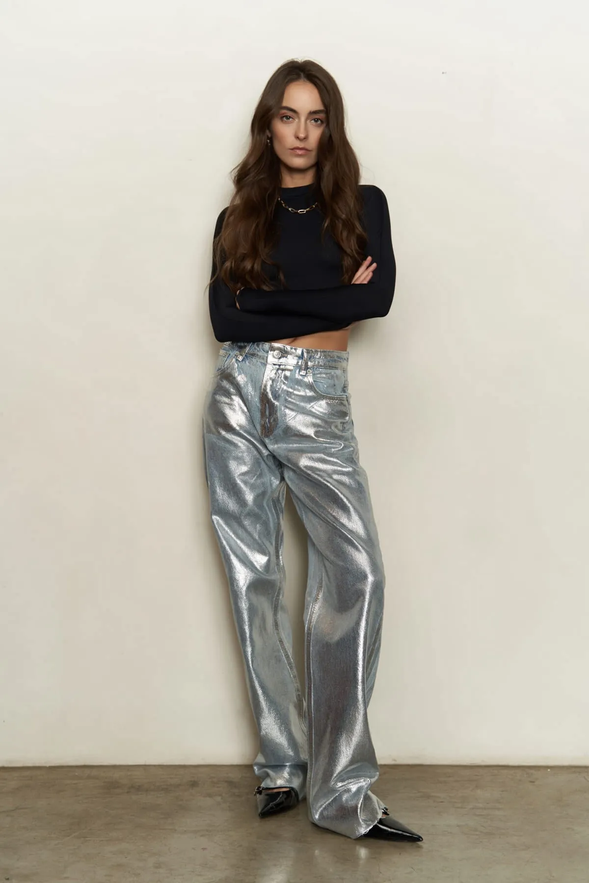 MAİ COLLECTİON  Marla Basic Metallic-Jeanshose