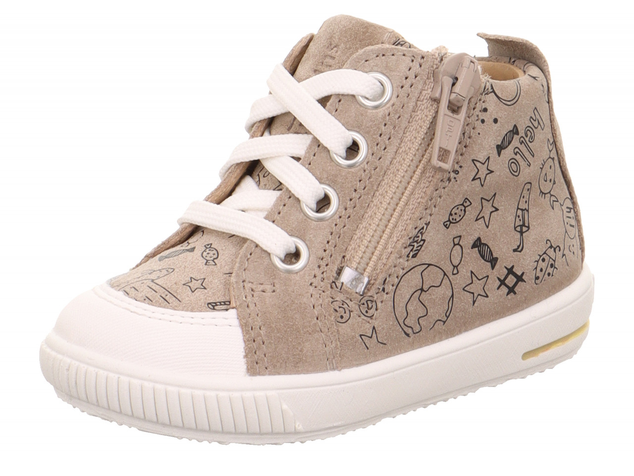 MOPPY - Beige/WeißSneaker low mit Reißverschluss
