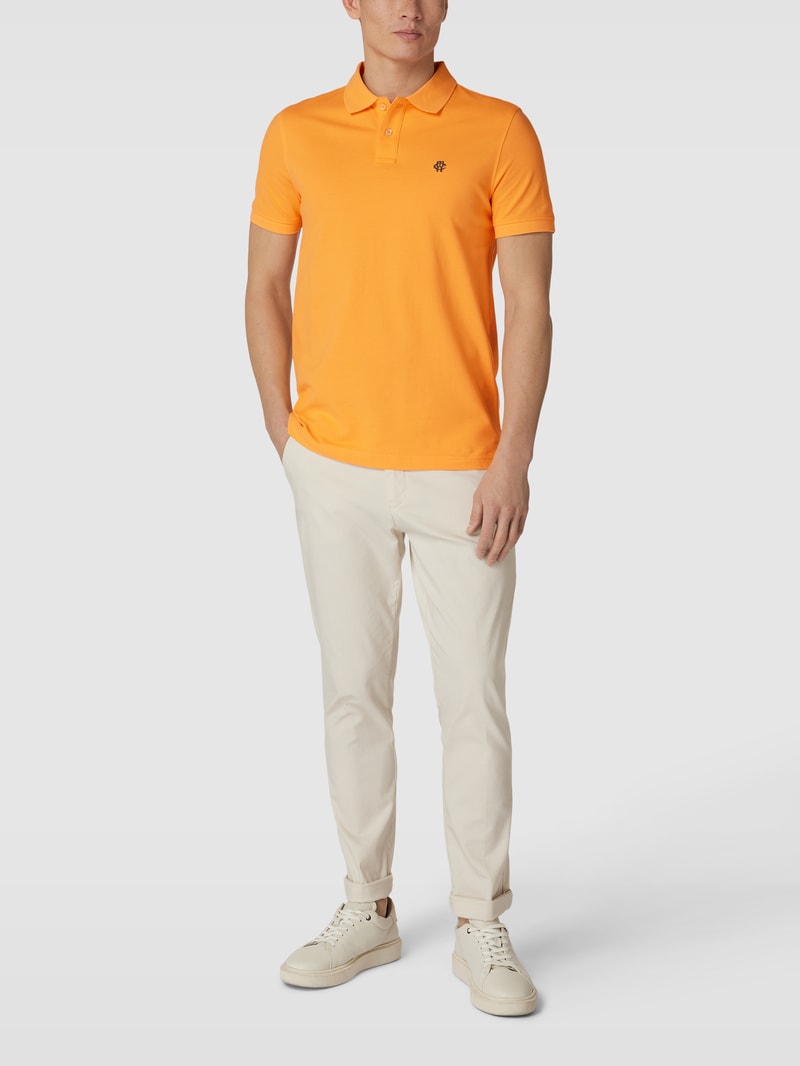 Poloshirt mit Logo-Stitching in lachs