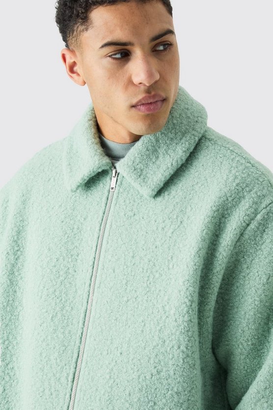 Kastige Oversize Bouclee Borg Harrington-Jacke