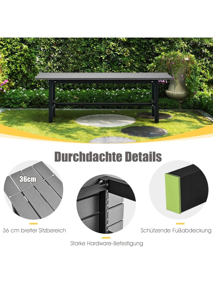 COSTWAY 2-Sitzer Sitzbank in Grau günstig kaufen onesize