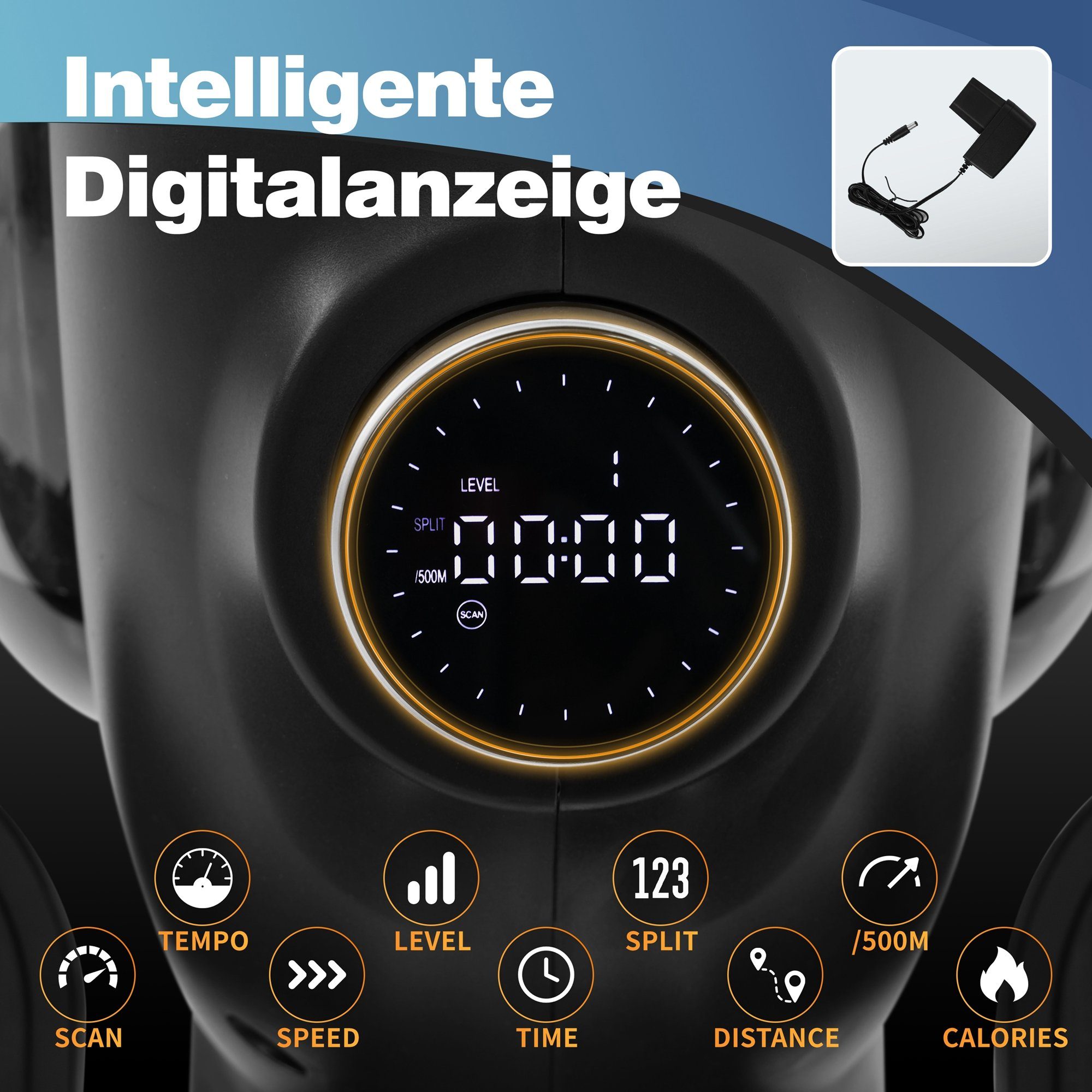 Merax Rudergerät mit APP, Bluetooth und LED-Display, 2 in 1 Wasserrudergerät mit magnetischen Widerstand