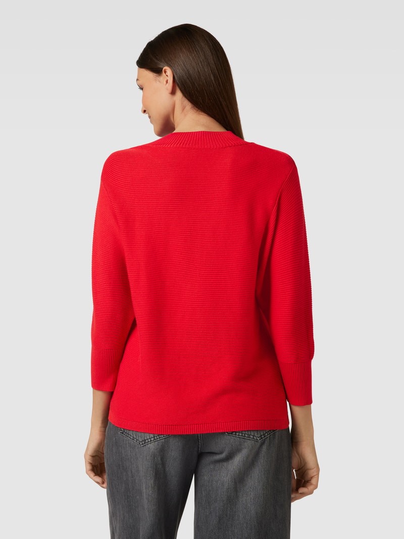 Strickpullover in Feinripp-Optik in rot