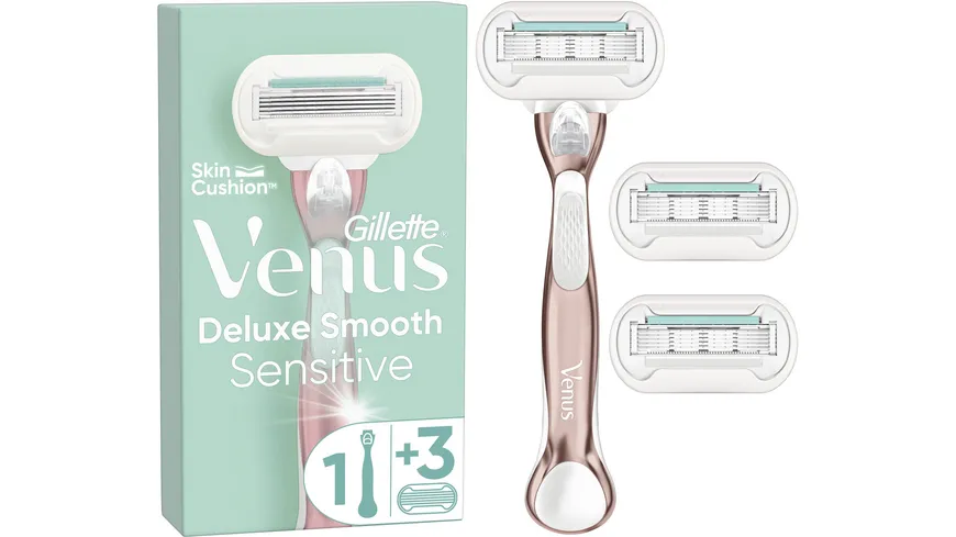 Gillette Venus Klingen + Rasierer Deluxe Smooth Sensitive Rosegold