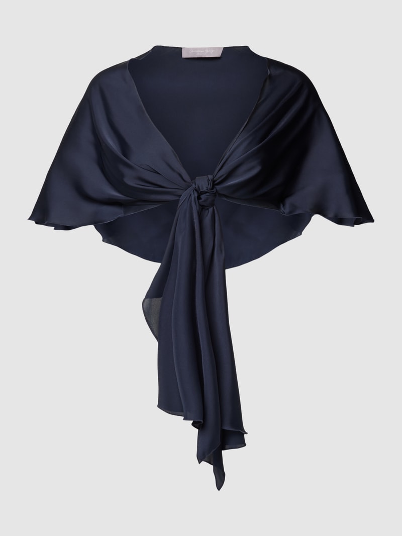 Bolero mit Schnürung in marineblau meliert