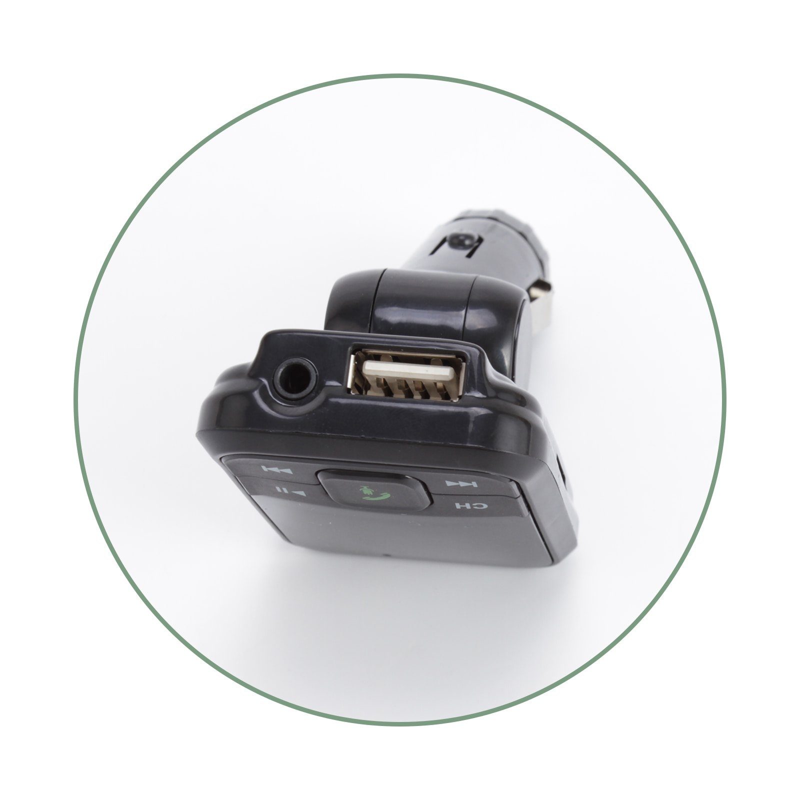 EAXUS Bluetooth FM-Transmitter für Autoradio KFZ-Transmitter Bluetooth, 3,5-mm-Klinke, microSD, USB-Sticks, Mit Freisprechfunktion und USB-Anschluss zum Laden