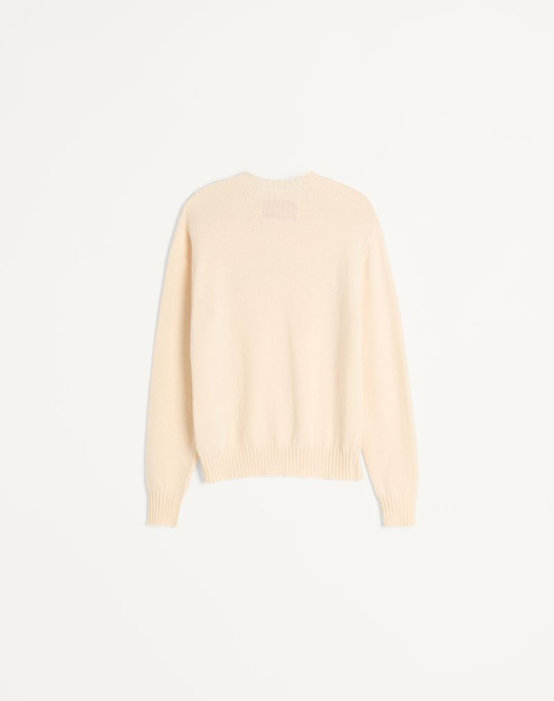 Chez Valentino uldtrøje med rund hals og broderi
